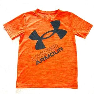 Under Armour Kids' Orange and Black Logo Tee